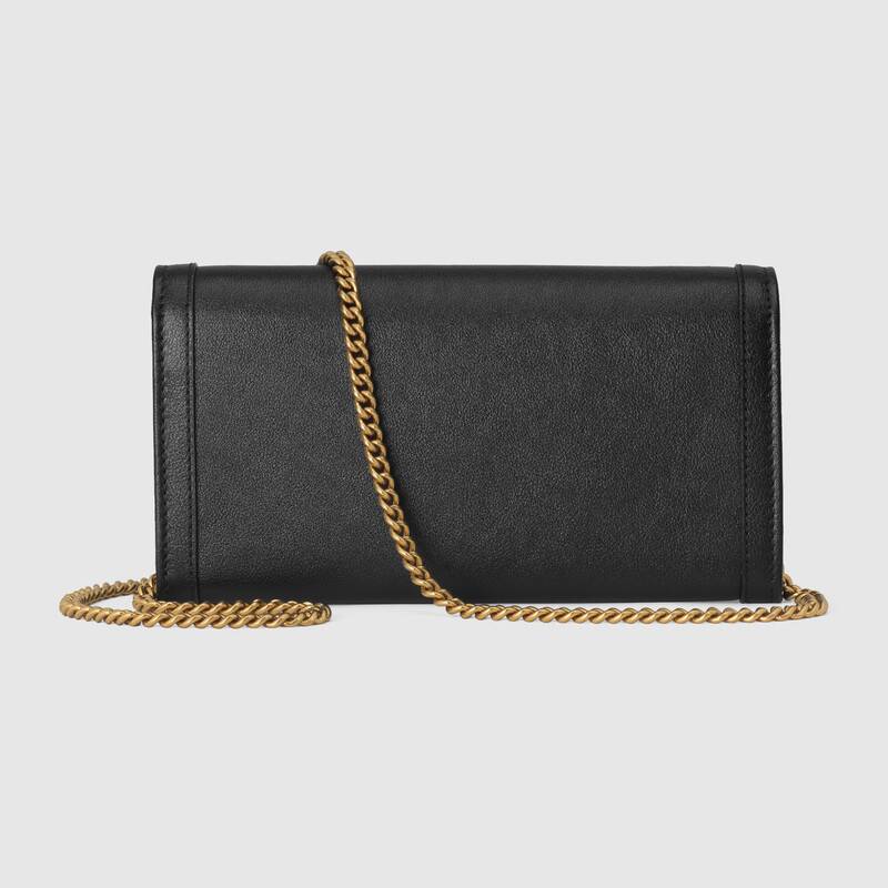 Gucci Diana Chain Wallet With Bamboo 658243 Black